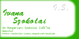 ivana szokolai business card